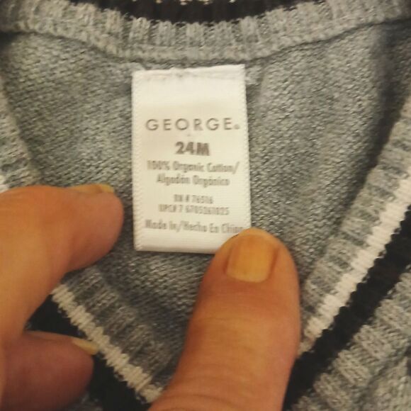 Carter's and George Boys 24M Vests, Red Flannel, Gray/Blue/Red Cardigan style - Picture 11 of 13